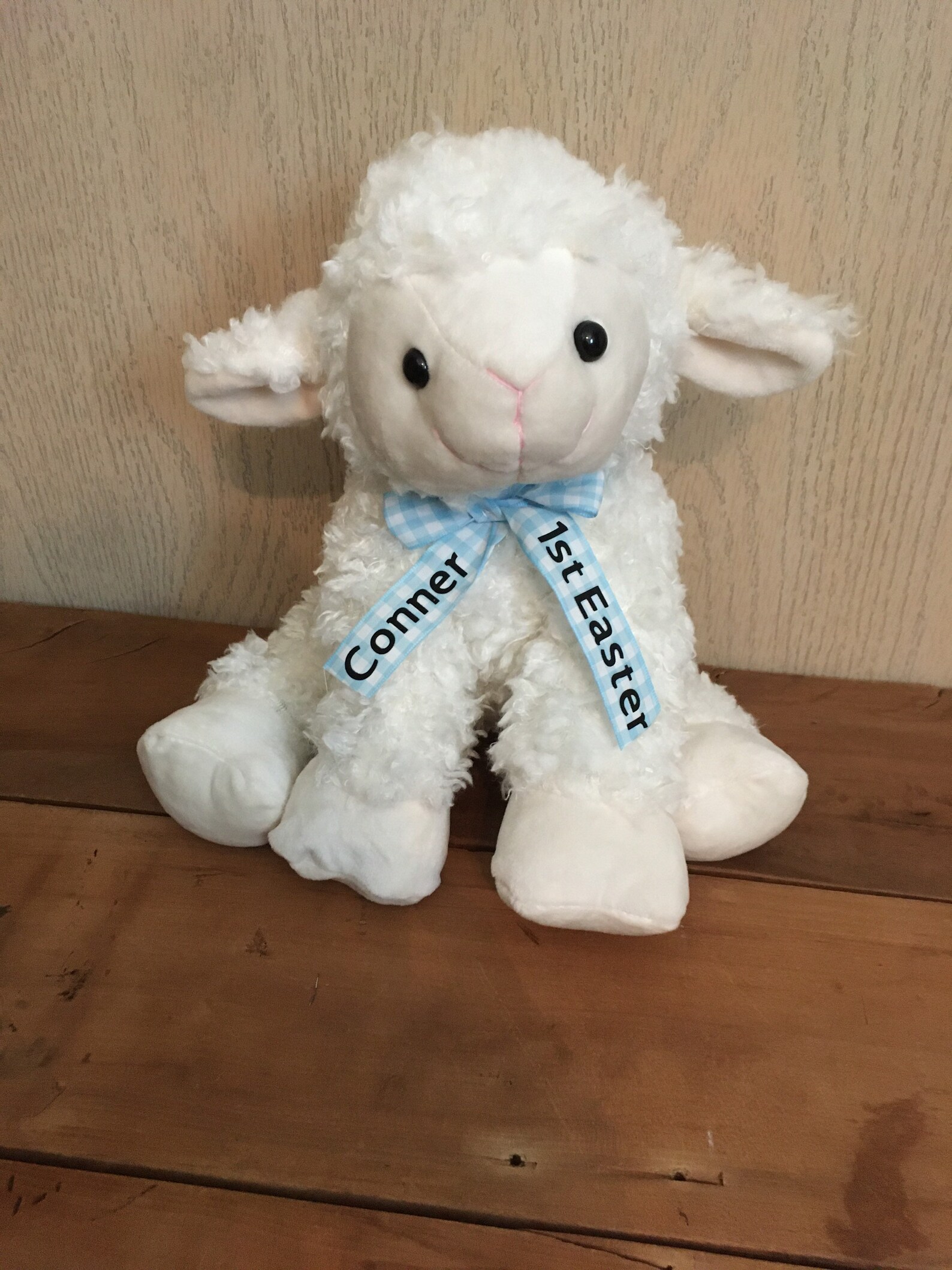 Personalized Easter Lamb Plush Stuffed Animal New Baby Gift Etsy