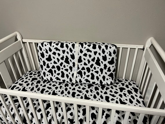 Cow Print Crib Sheet Western Crib Bedding Changing Pad Cover Farm