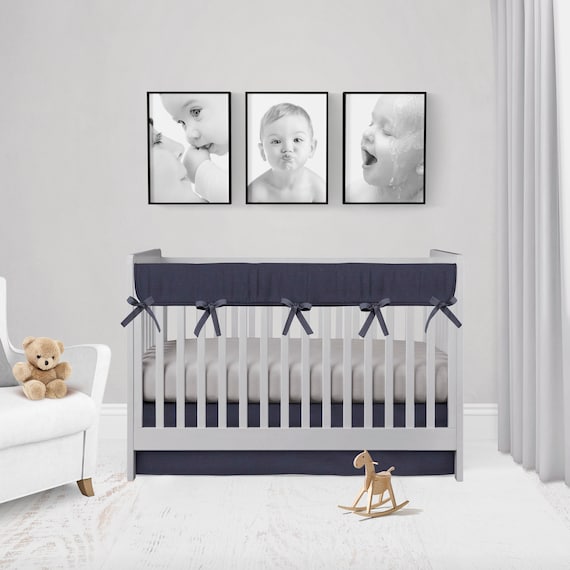 Navy Crib Skirt Gray Crib Sheet Navy 