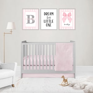 Pink Baby Crib Bedding Set: Crib Skirt & Fitted Sheet