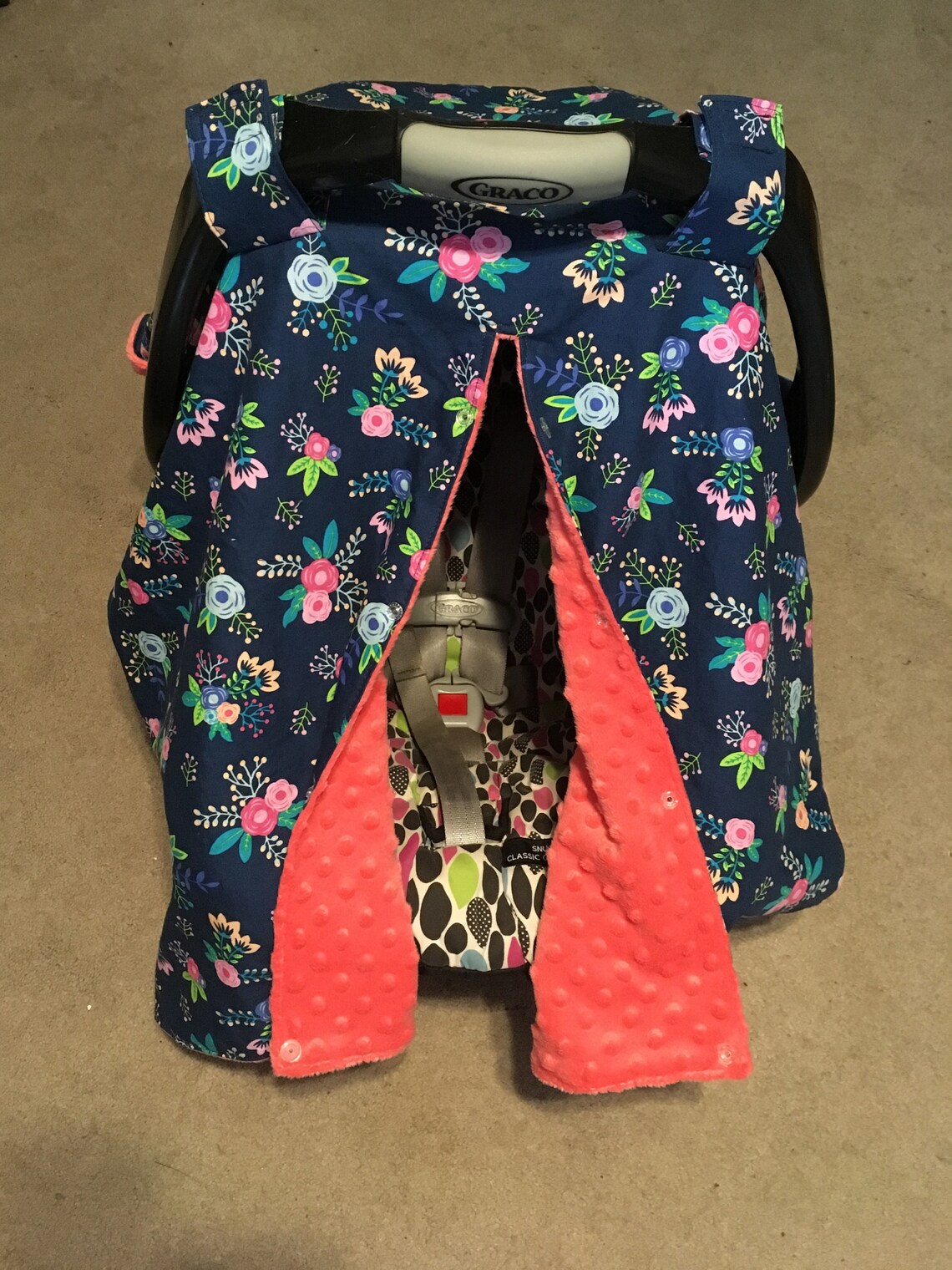 Floral Car Seat Canopy Girl Carseat Cover Baby Car Seat Etsy