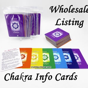 WHOLESALE 7 Chakra Information Cards | Healing Reference Deck | 10 Deck Lot