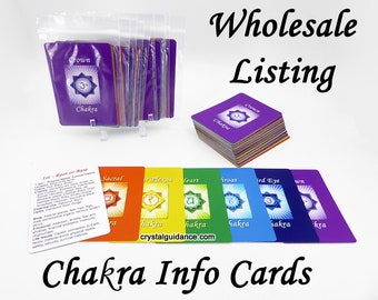 WHOLESALE - 7 Chakra Cards - Quick and Easy Chakra Healing Reference Cards - Ready-to-Ship