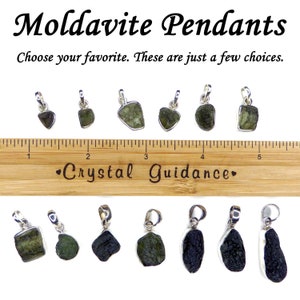 Moldavite Pendant Sterling Silver - Genuine from Czech Republic [FREE SHIPPING]