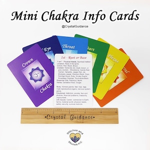 7 Chakra Cards Quick and Easy Chakra Healing Reference Cards image 1