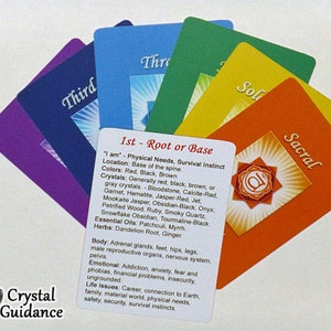 7 Chakra Information Cards | Pocket Chakra Reference Deck | Energy Healing Study Cards bild 3
