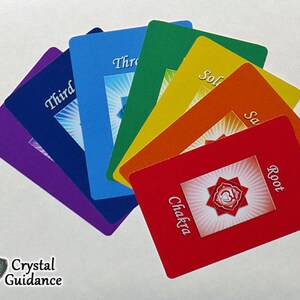 7 Chakra Information Cards | Pocket Chakra Reference Deck | Energy Healing Study Cards bild 4