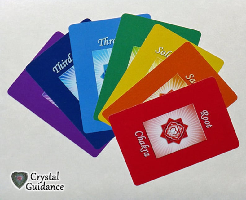 7 Chakra Information Cards | Pocket Chakra Reference Deck | Energy Healing Study Cards bild 4