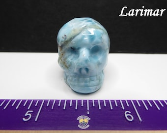 Larimar Carved Crystal Skull [FREE US SHIPPING]