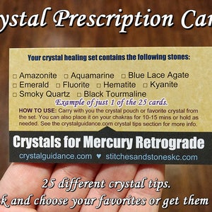 Crystal Prescription Healing Reference Cards - Set of 25 or Choose Your Favorites