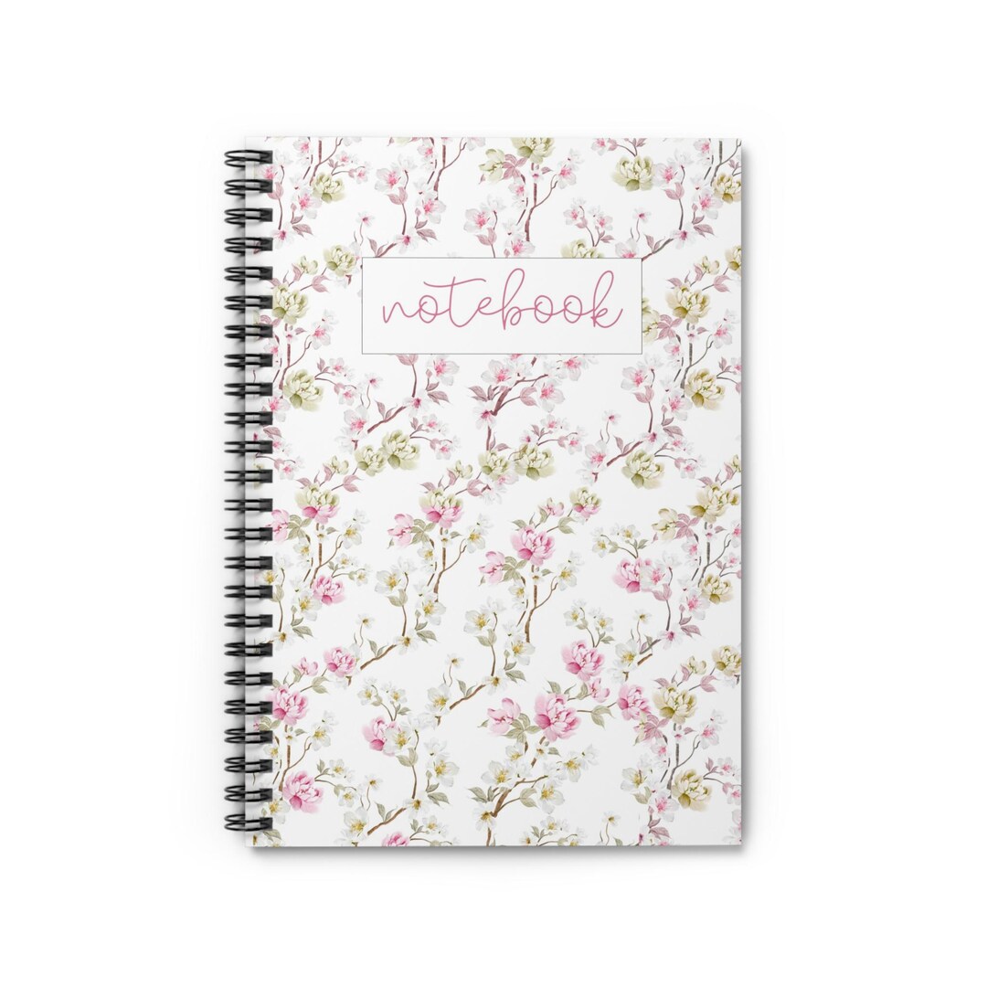 Pink Floral Watercolor Notebook Spiral Notebook | Ruled Journal - Etsy