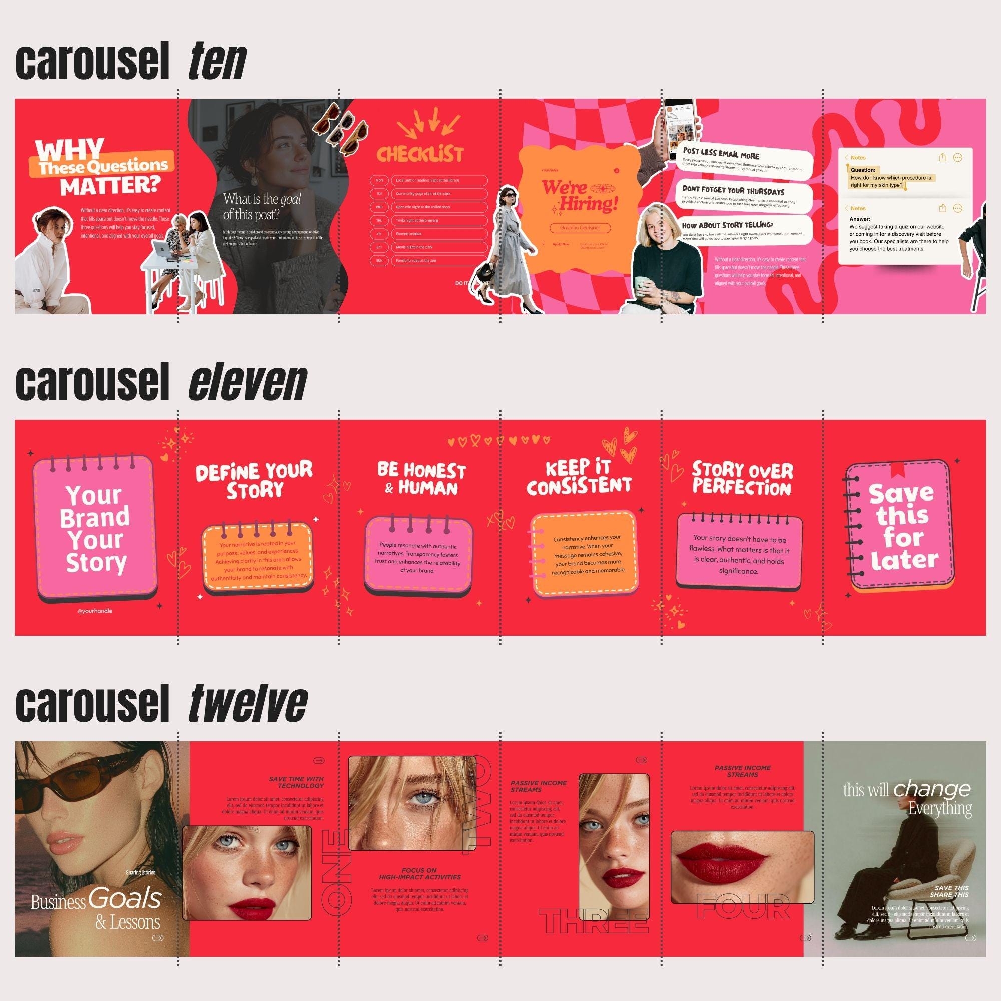 90+ Seamless Carousel Instagram Canva Templates for Social Media ...