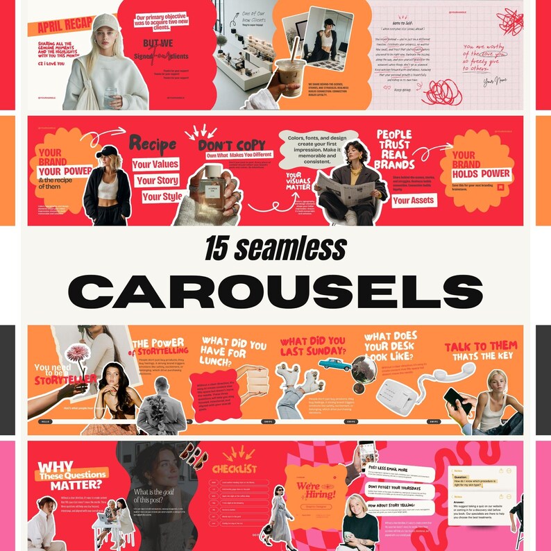 90+ Seamless Carousel Instagram Canva Templates for Social Media ...