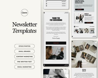 Email Newsletter Canva Template Bundle for Small Business Content Marketing, Ecommerce, Mailchimp & Creator Branding