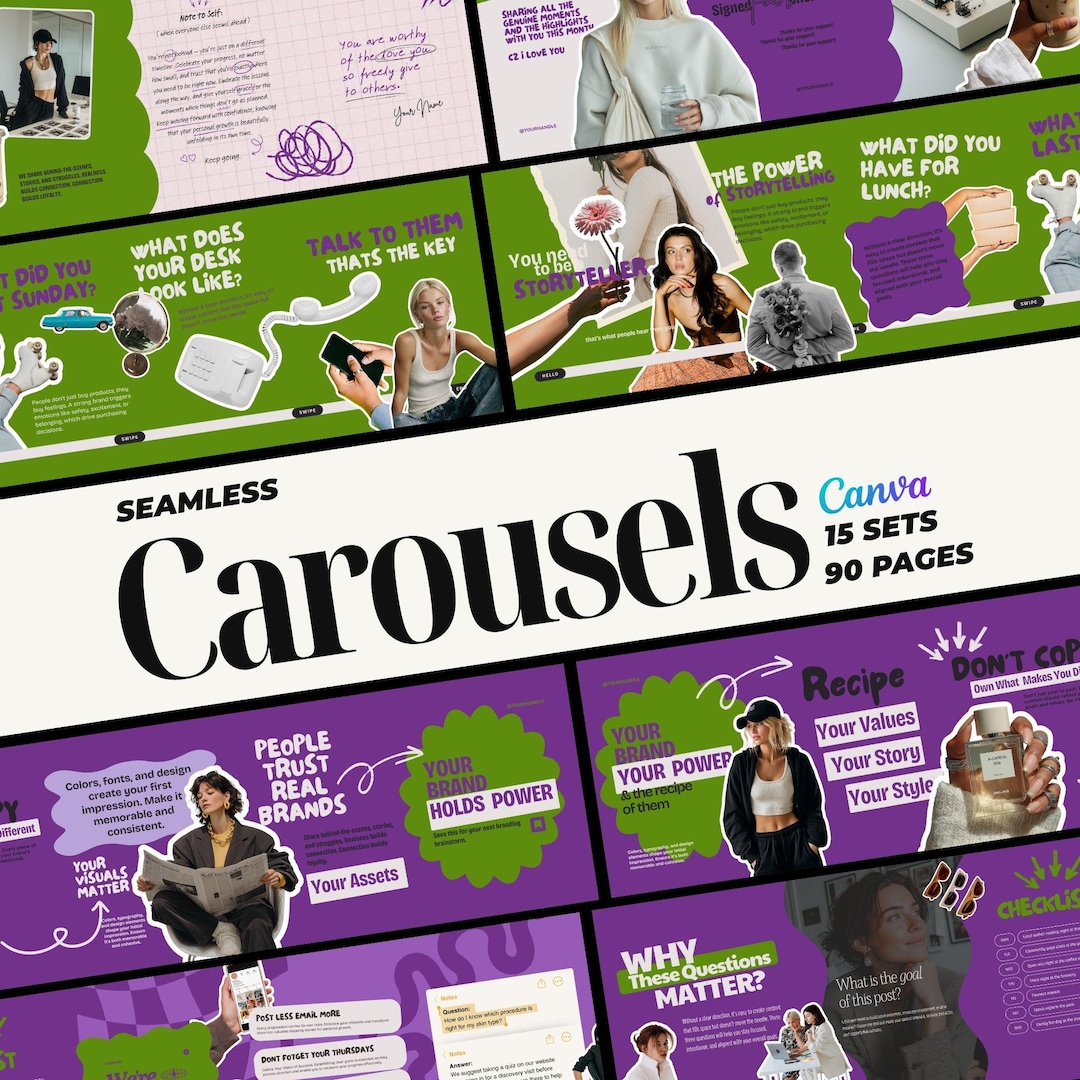 Instagram Carousel Templates, Seamless Social Media Post Presets for ...