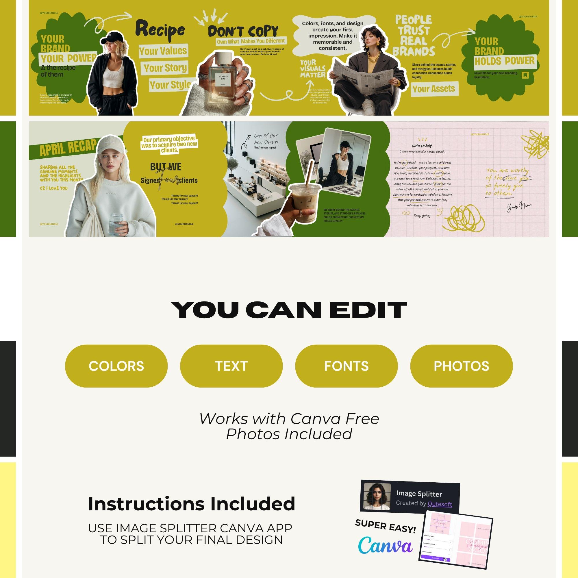 90+ Seamless Instagram Carousel Canva Templates for Social Media ...