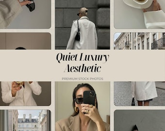 Quiet Luxury Stock Photo Bundle, Faceless Feminine Minimal Images for Social Media Content Marketing
