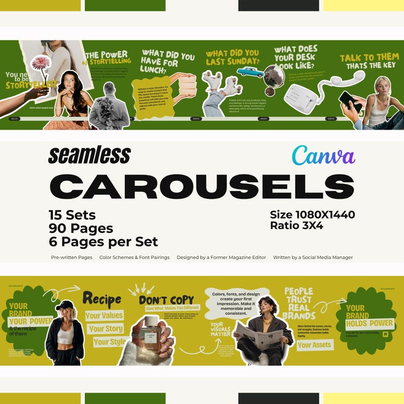 90+ Seamless Instagram Carousel Canva Templates for Social Media ...