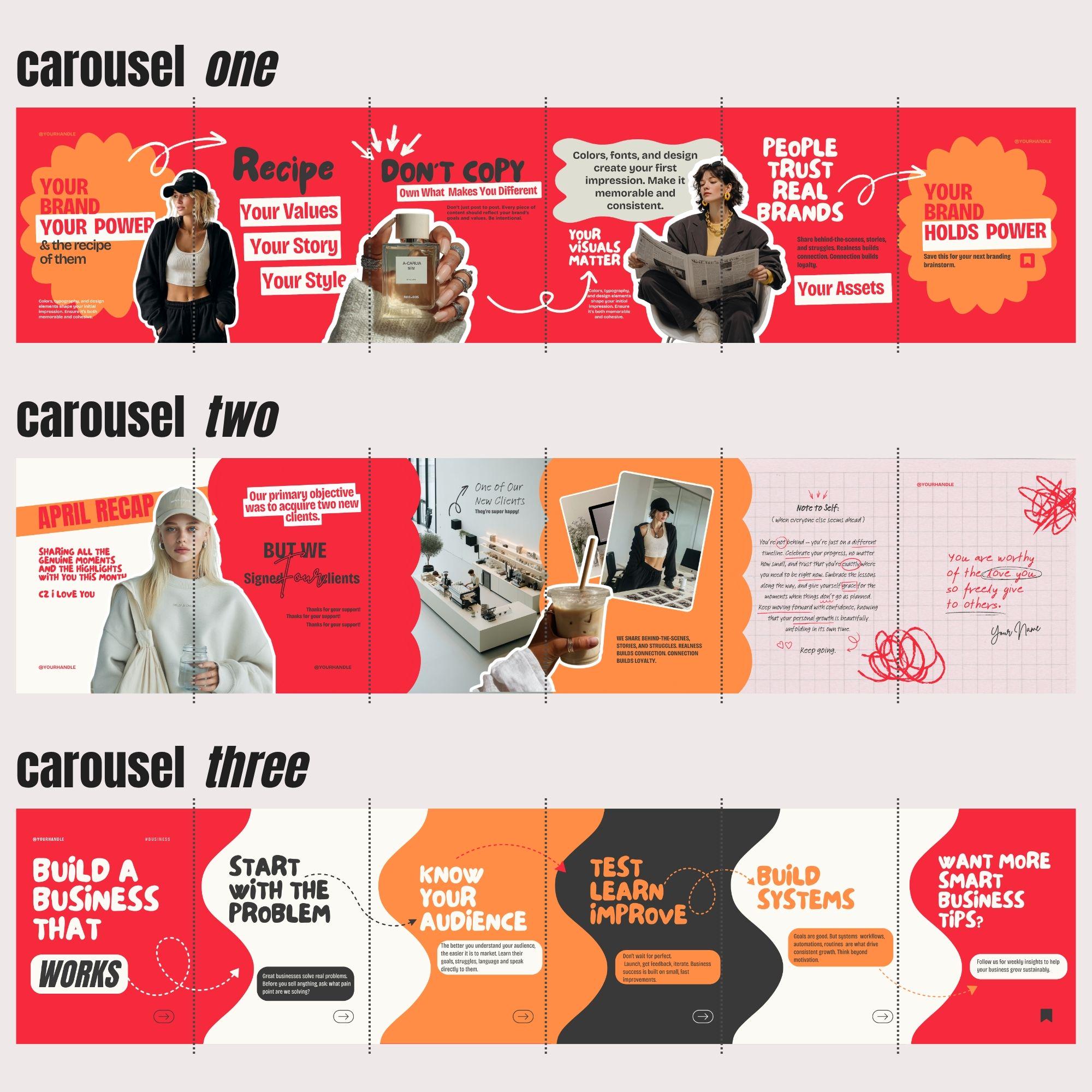 90+ Seamless Carousel Instagram Canva Templates for Social Media ...