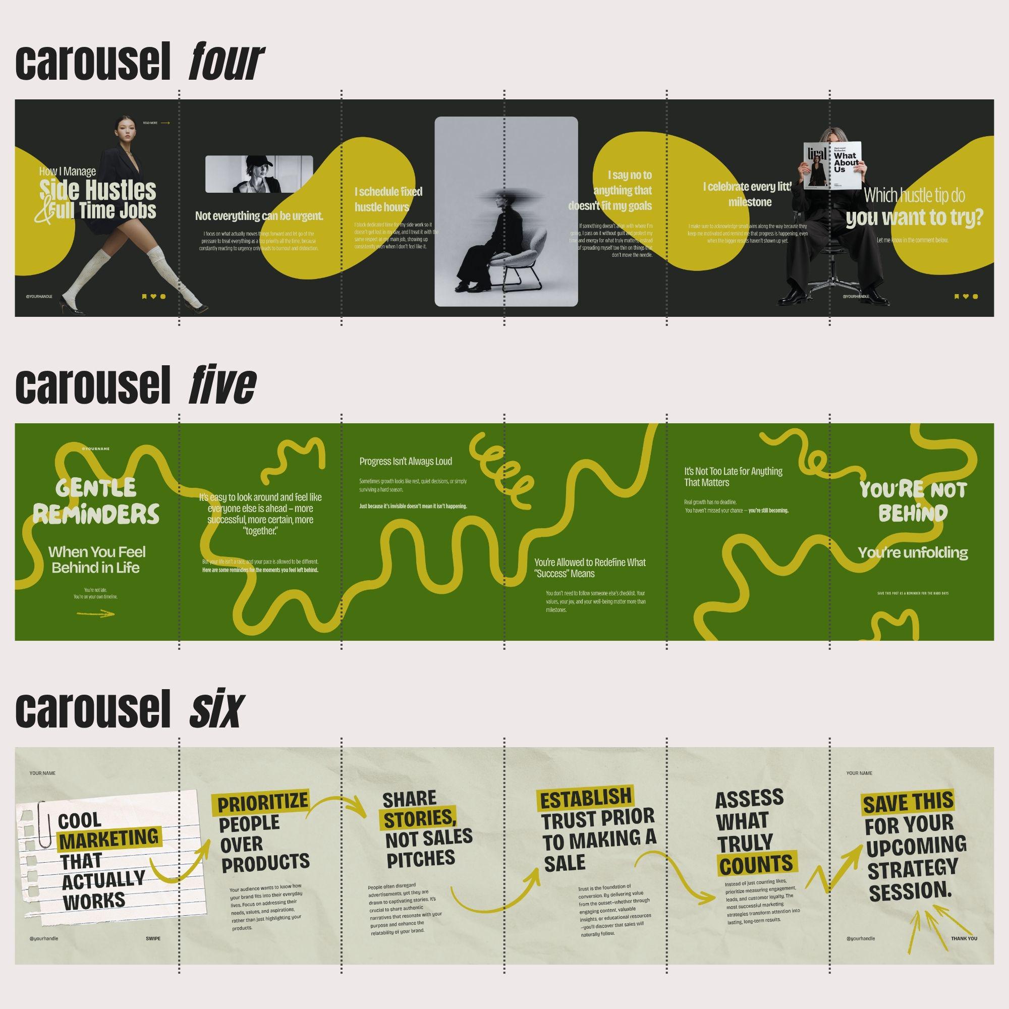 90+ Seamless Instagram Carousel Canva Templates for Social Media ...