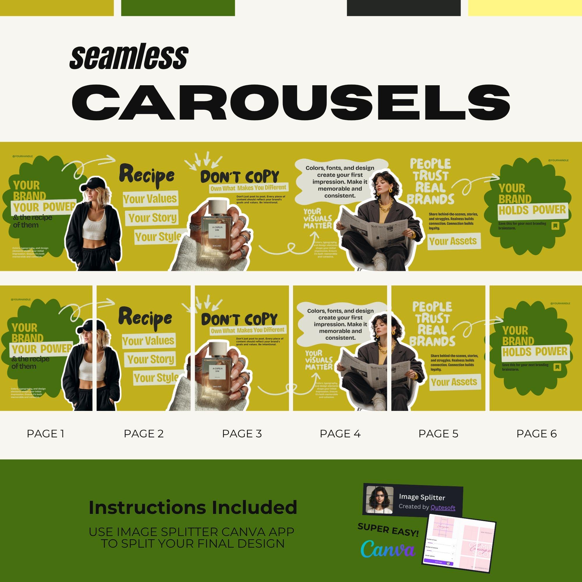 90+ Seamless Instagram Carousel Canva Templates for Social Media ...