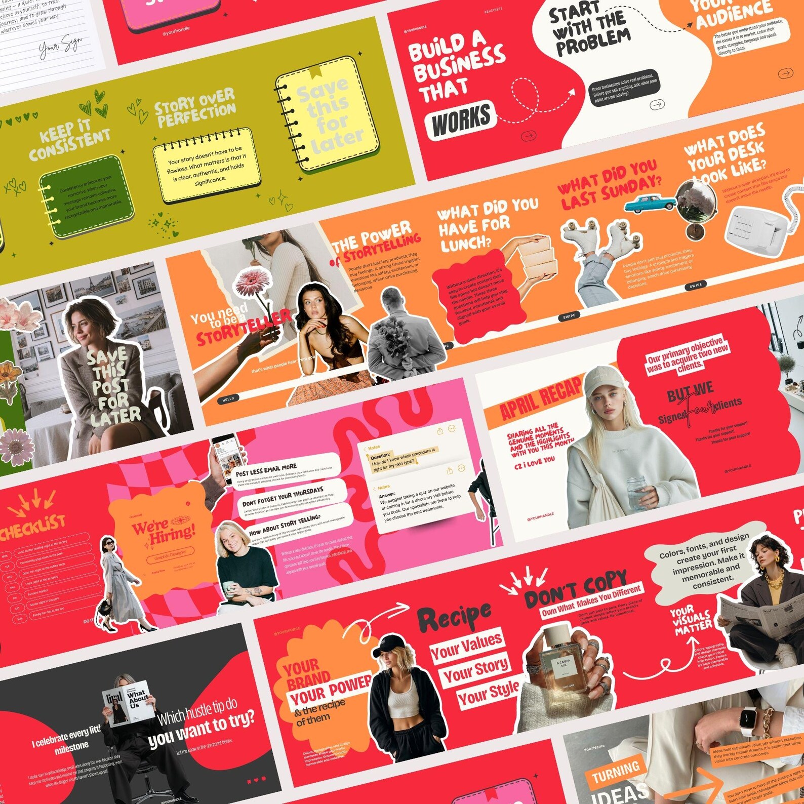90+ Seamless Carousel Instagram Canva Templates for Social Media ...