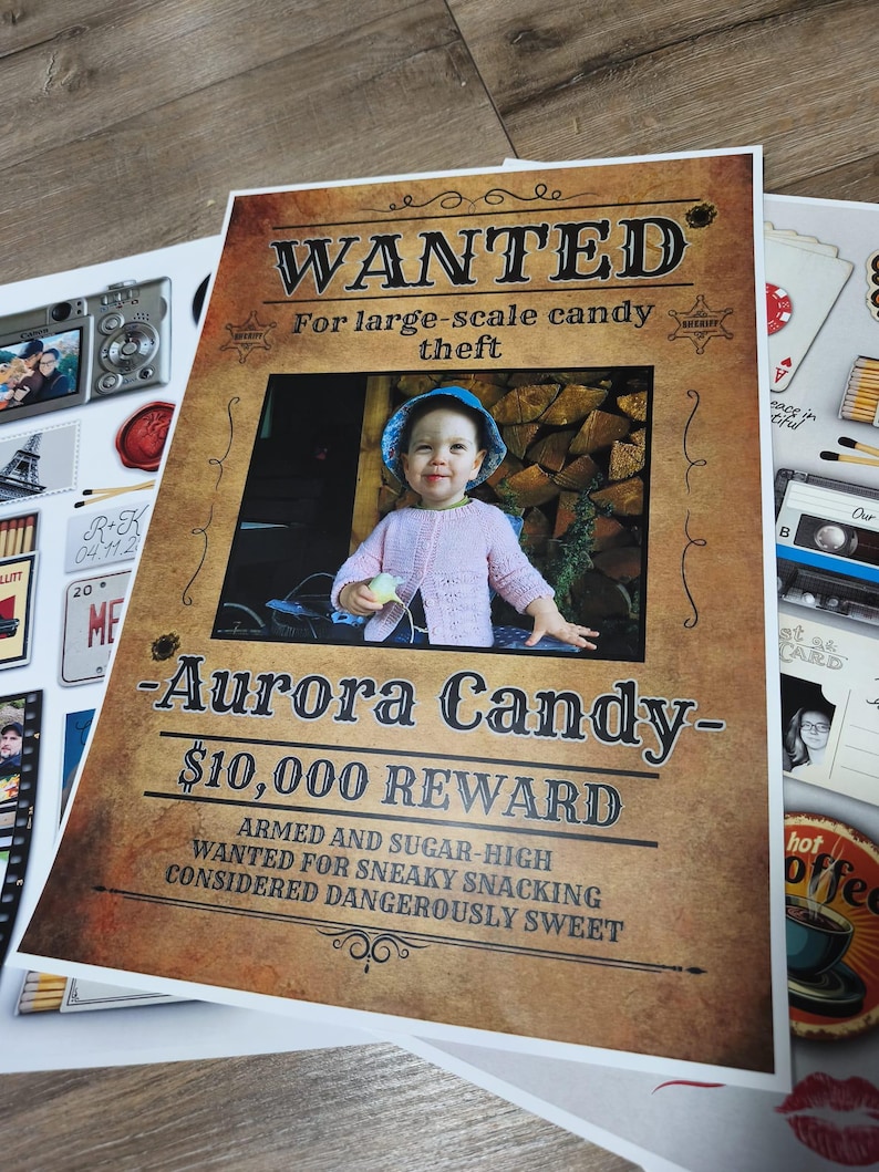 Personalized Wanted Poster for Kids | Funny First Birthday Decor ...