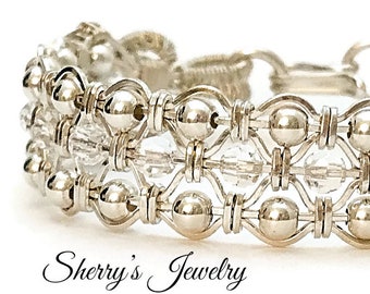 Silver Swarovski crystal bracelet