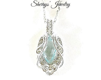 Victorian Silver Blue Topaz necklace