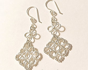 Silver Filigree chandelier earrings