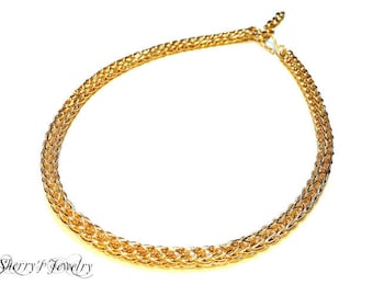 14kt Gold viking knit chain