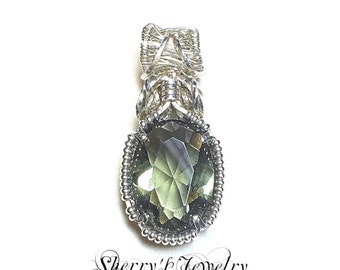 Handmade Smokey Quartz sterling silver pendant