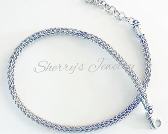 Silver Viking knit choker