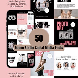 Modelli per social media per studi di danza / Design modificabili Canva (download digitale)