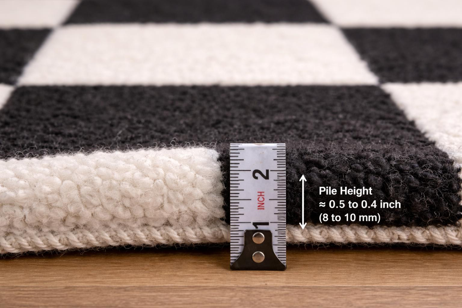 Black and White Checkered Round Rug – Modern Checkerboard Area Rug for ...