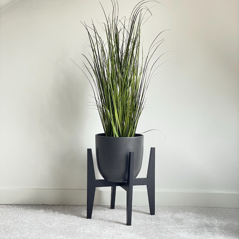 Oak Wood Plant Stand, Indoor Pot Riser, Home Decor image 3