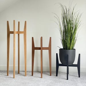 Oak Wood Plant Stand, Indoor Pot Riser, Home Decor image 8