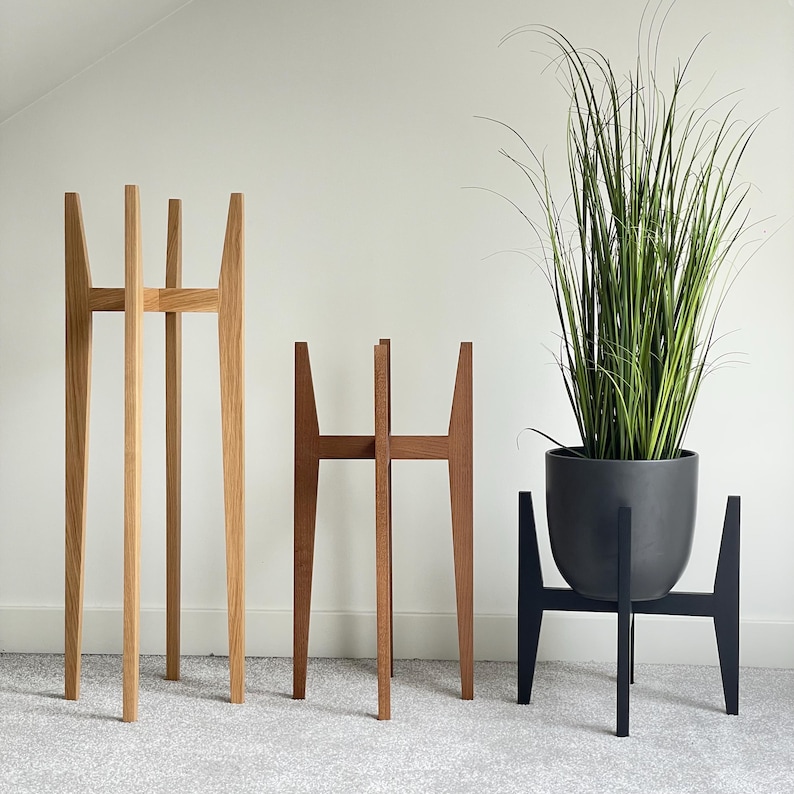 Oak Wood Plant Stand, Indoor Pot Riser, Home Decor image 8