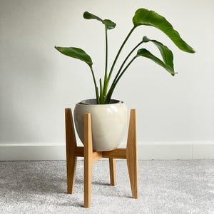 Oak Wood Plant Stand, Indoor Pot Riser, Home Decor image 7