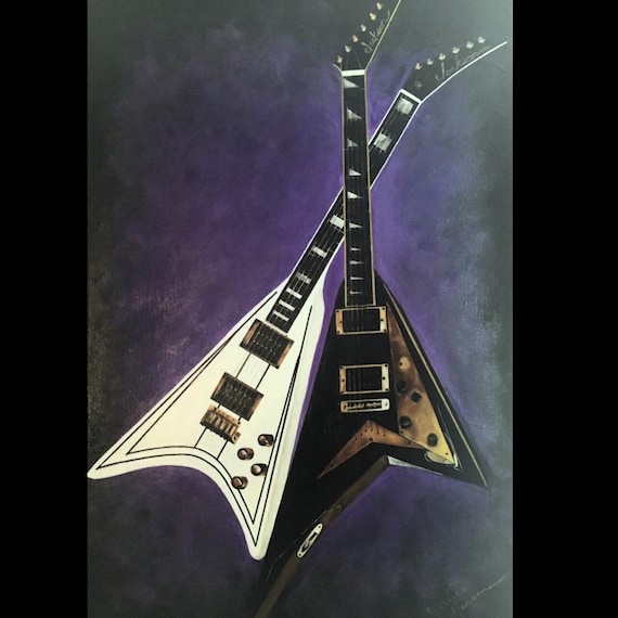 見事な創造力 Randy Etsy - Print Art Guitars Rhoads アート・デザイン・音楽