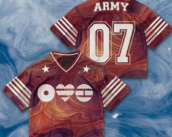 Camiseta de fútbol personalizada de la gira mundial de regreso de Arirang Bang Tan para ARMY, regalo de merchandising Kpop personalizado de la gira de Arirang para fans de ARMY.