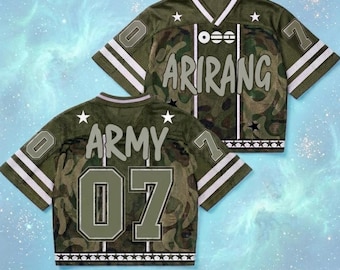 Camiseta de fútbol personalizada de la gira mundial de regreso de Arirang Bang Tan para ARMY, regalo de merchandising Kpop personalizado de la gira de Arirang para fans de ARMY.