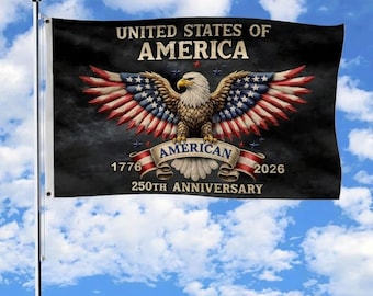 Bandera de la Casa de la Libertad de EE. UU., Águila de EE. UU., 1776-2026, 250.° aniversario, bandera de jardín estadounidense de doble cara, celebra el 250.° aniversario.