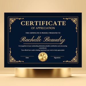Modern Certificate of Appreciation Template Canva, Employee Recognition, Professional Certificate, Appreciation Award, Employee Certificate