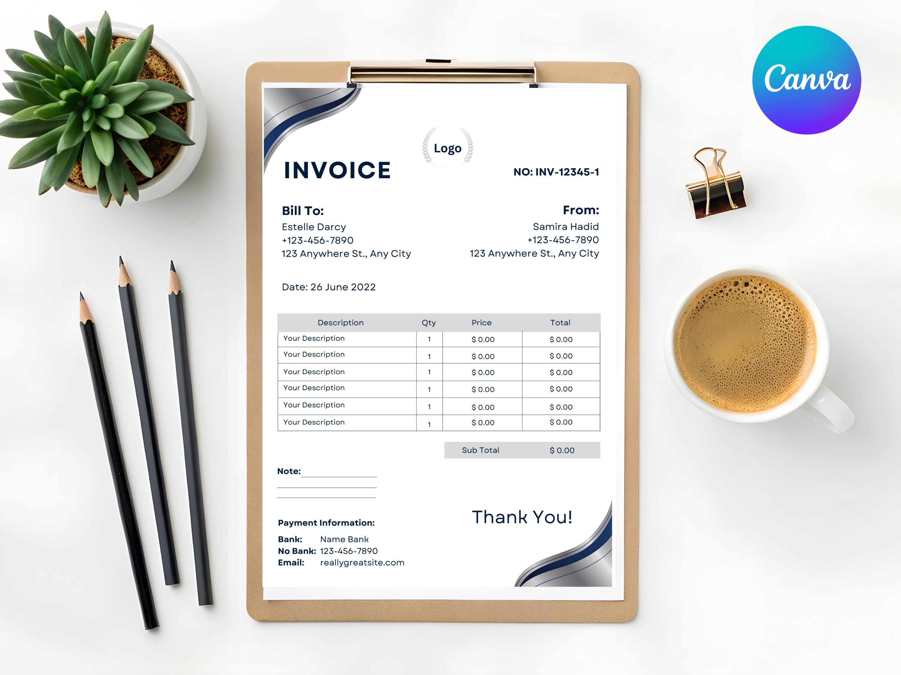 Professional Invoice Template | Invoice Template Editable | Modern ...