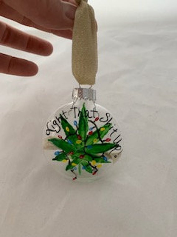 Pot Ornament Medicinal Marijuana Ornament Hand Painted Etsy UK