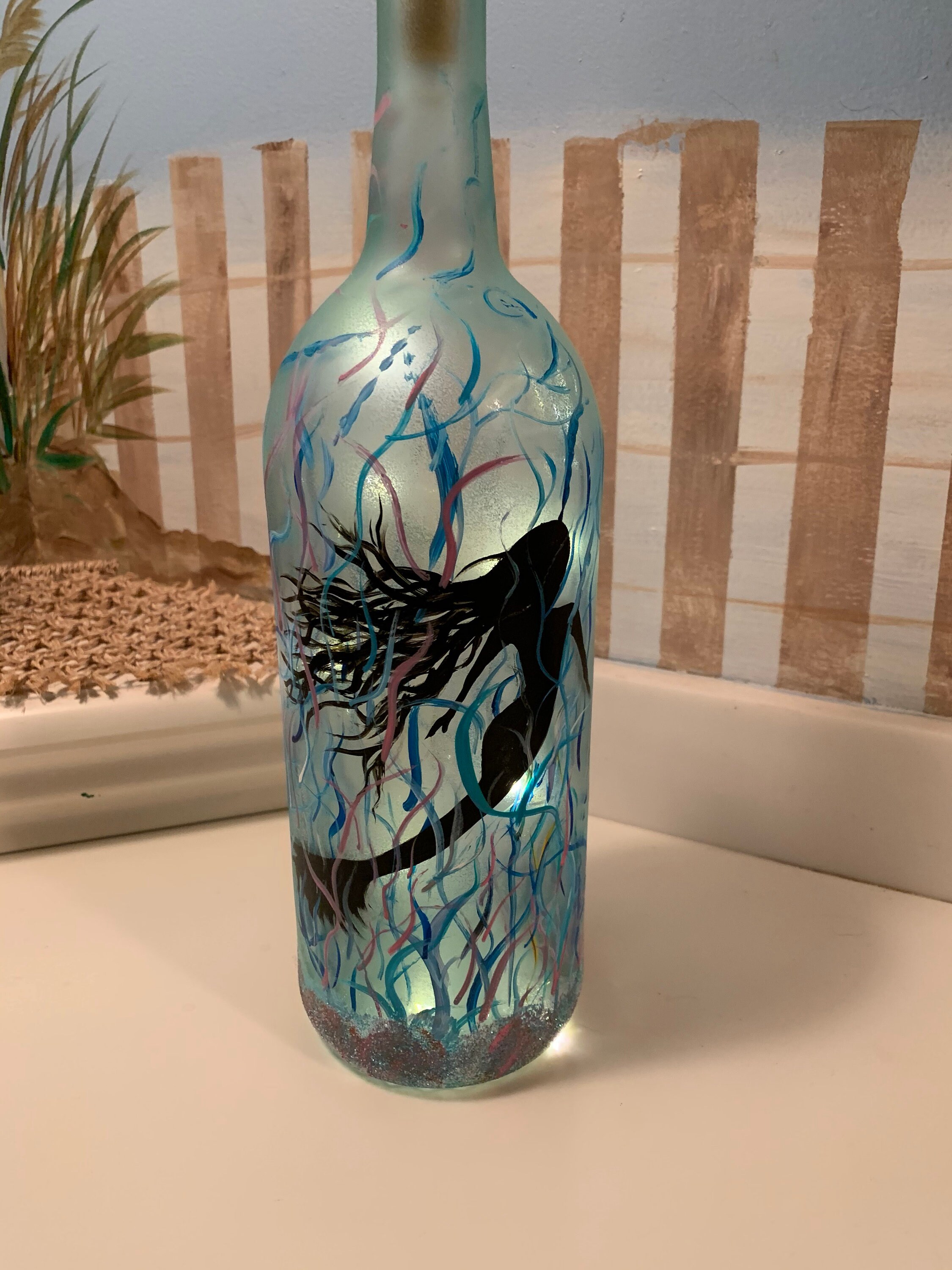 Mermaid light up wine bottle decorative light up wine bottle Etsy