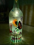 Butterfly Lighted Wine Bottle: Wildflower Garden Decor