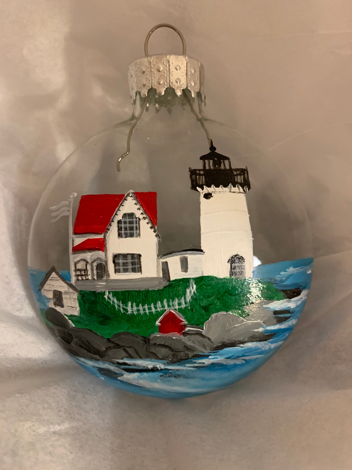 Lighthouse ornament hand painted ornament Portland Etsy