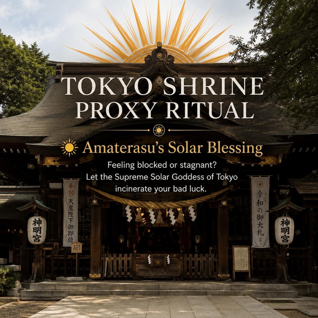Tokyo Shrine Proxy Ritual: Amaterasu Solar Blessing, Omikuji, Ema Board ...